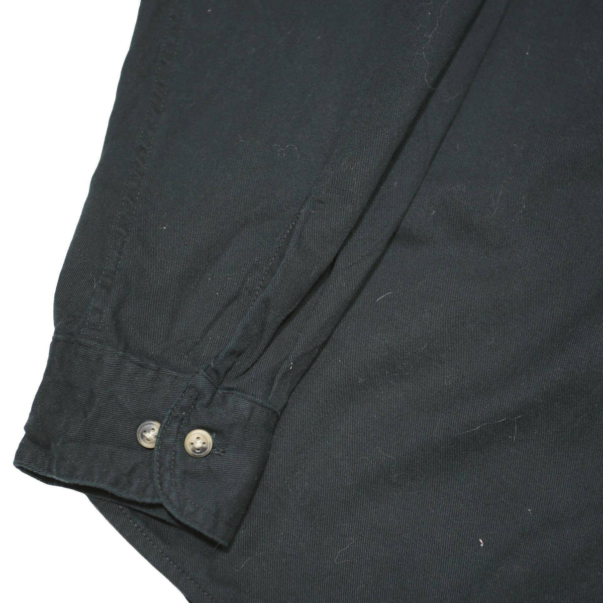 WRANGLER Mens Black Cotton Blend Long Sleeve Shirt L Button Chest Pockets Casual