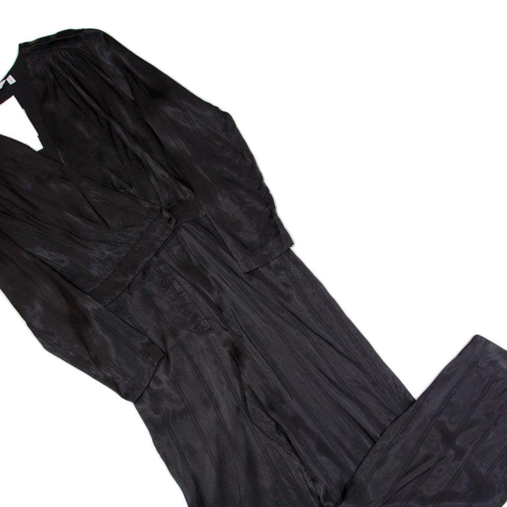 & OTHER STORIES Womens Jumpsuit Black Striped Wide-Leg S
