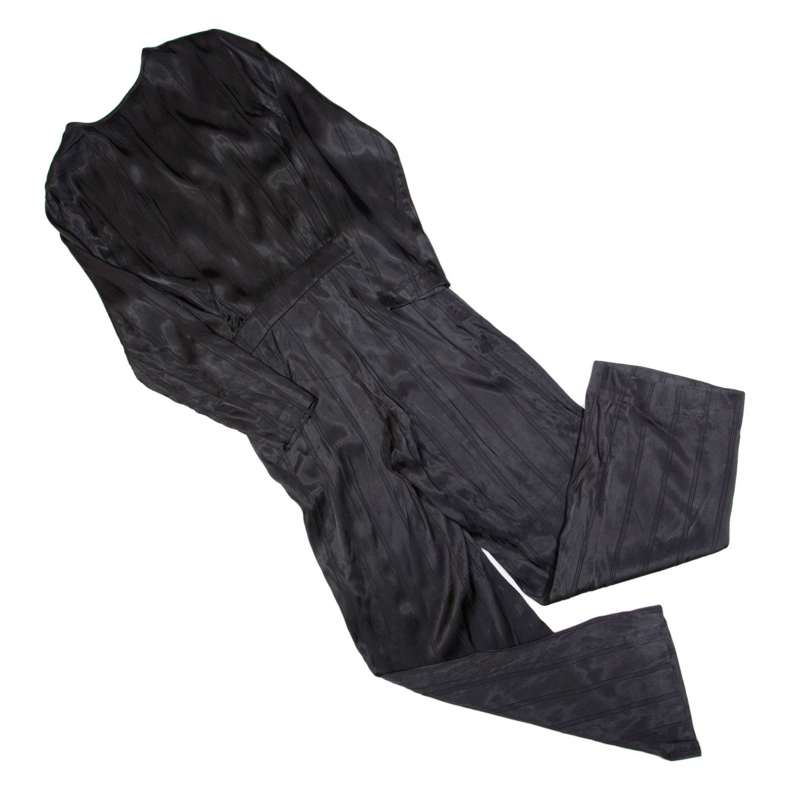 & OTHER STORIES Womens Jumpsuit Black Striped Wide-Leg S