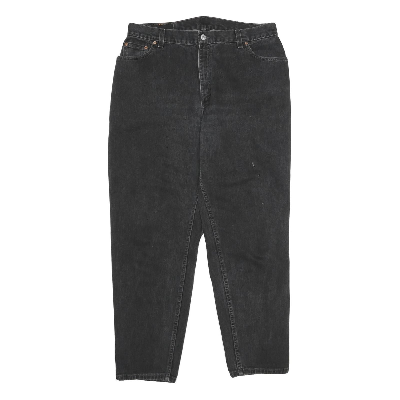 LEVI'S 550 Womens Jeans Black Relaxed Tapered Denim Medium W34 L30 Vintage Made