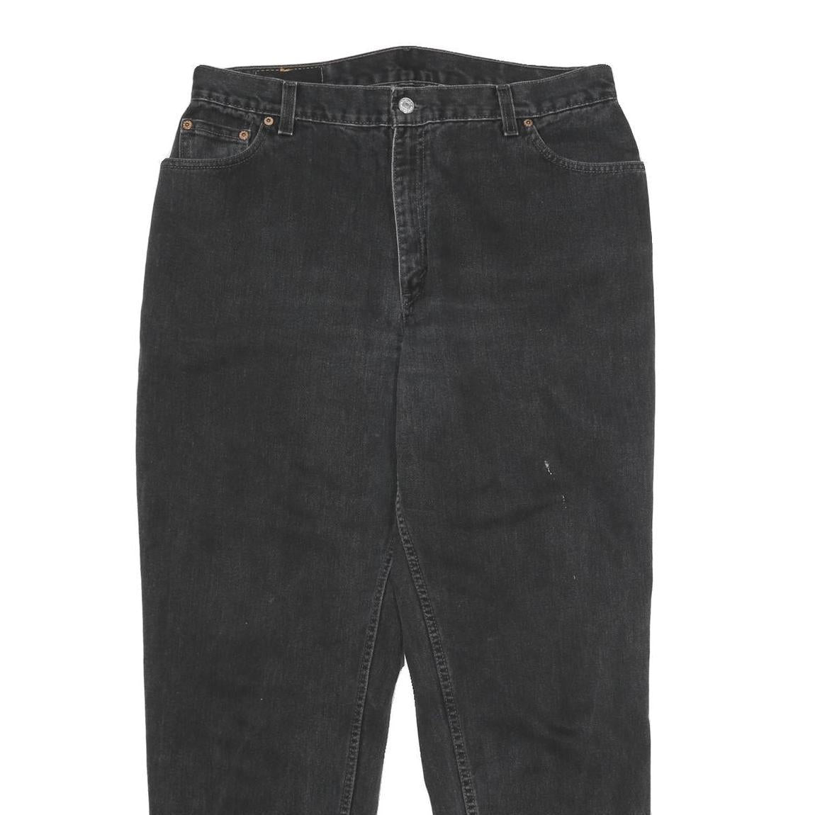 LEVI'S 550 Womens Jeans Black Relaxed Tapered Denim Medium W34 L30 Vintage Made