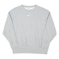 NIKE Mens Grey Crew Neck M Cotton Blend Sweatshirt Pullover Casual Sportswear