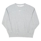 NIKE Mens Grey Crew Neck M Cotton Blend Sweatshirt Pullover Casual Sportswear