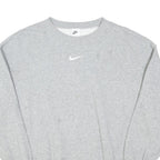 NIKE Mens Grey Crew Neck M Cotton Blend Sweatshirt Pullover Casual Sportswear