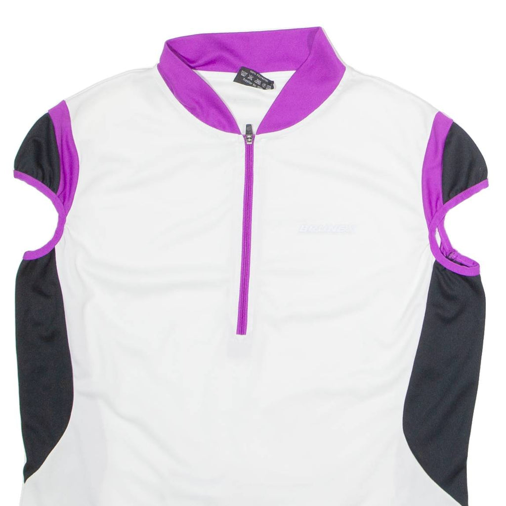 BRUNEX Cycling Womens Jersey White Sleeveless 1/2 Zip L