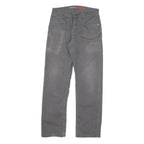 DICKIES Mens Cotton Blend Grey Regular Straight Trousers W30 L30 Workwear Zip