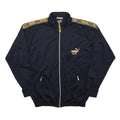 PUMA Mens Navy Blue & Yellow Track Jacket S Polyester Zip Retro Sportswear