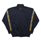 PUMA Mens Navy Blue & Yellow Track Jacket S Polyester Zip Retro Sportswear