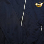 PUMA Mens Navy Blue & Yellow Track Jacket S Polyester Zip Retro Sportswear