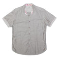 TED BAKER Mens Grey Short Sleeve Summer Shirt M Casual Cotton Blend
