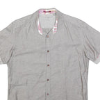 TED BAKER Mens Grey Short Sleeve Summer Shirt M Casual Cotton Blend