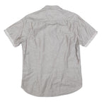 TED BAKER Mens Grey Short Sleeve Summer Shirt M Casual Cotton Blend