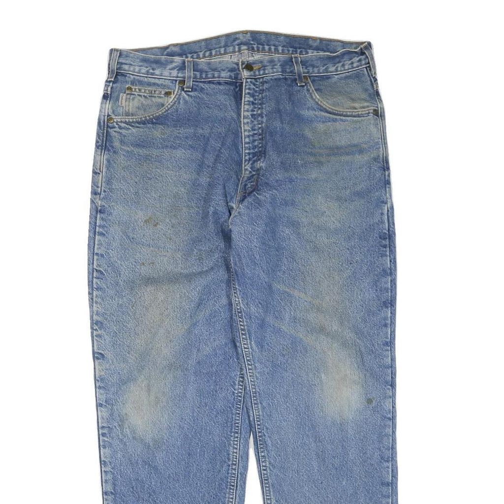 CARHARTT Mens Light Blue Regular Fit Straight Denim Cotton Blend Jeans W38 L32