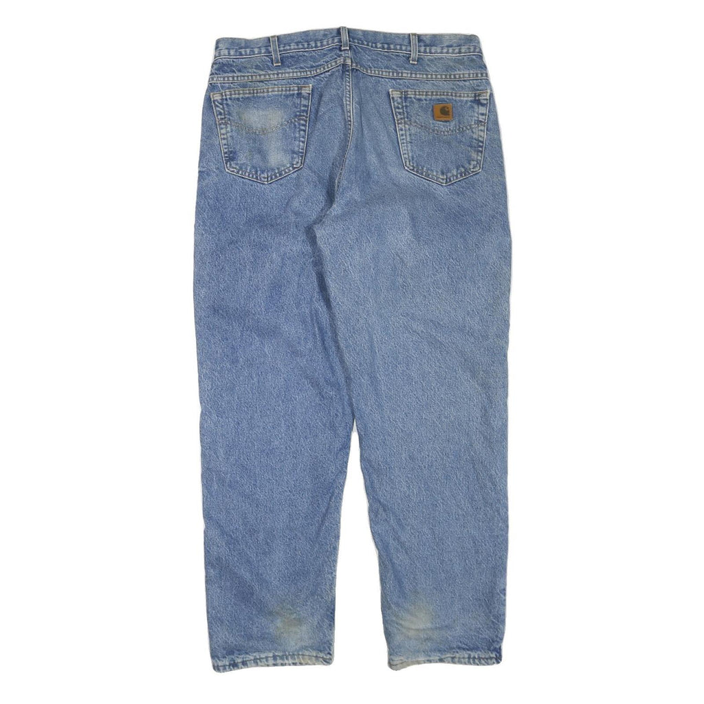 CARHARTT Mens Light Blue Regular Fit Straight Denim Cotton Blend Jeans W38 L32