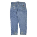 CARHARTT Mens Light Blue Regular Fit Straight Denim Cotton Blend Jeans W38 L32