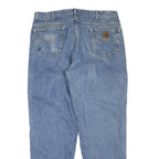 CARHARTT Mens Light Blue Regular Fit Straight Denim Cotton Blend Jeans W38 L32