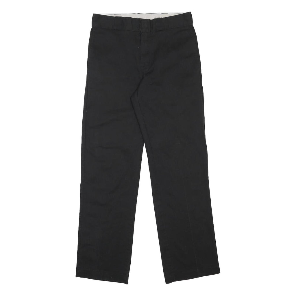DICKIES Mens Cotton Blend Black Regular Straight Trousers W30 L31 Workwear