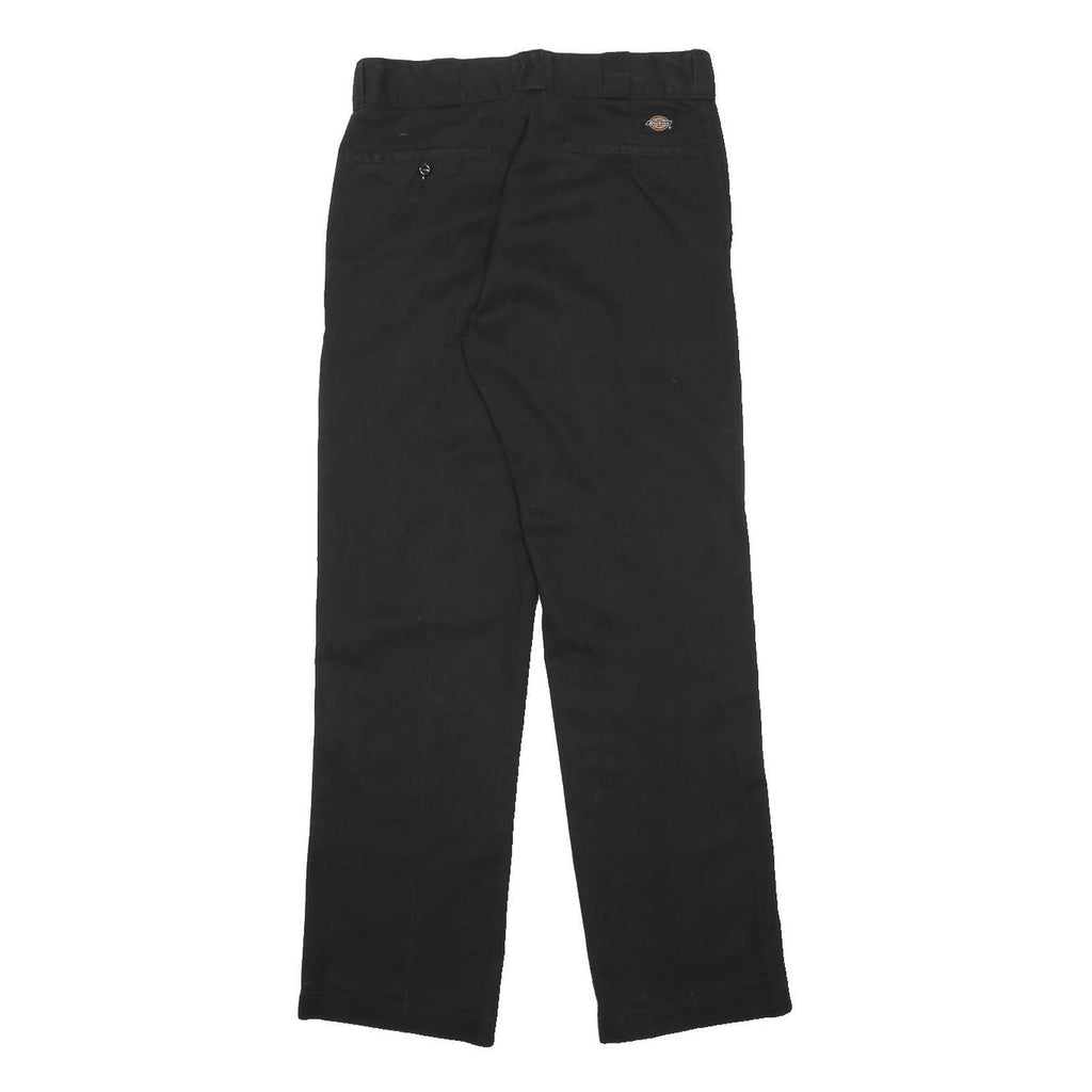 DICKIES Mens Cotton Blend Black Regular Straight Trousers W30 L31 Workwear