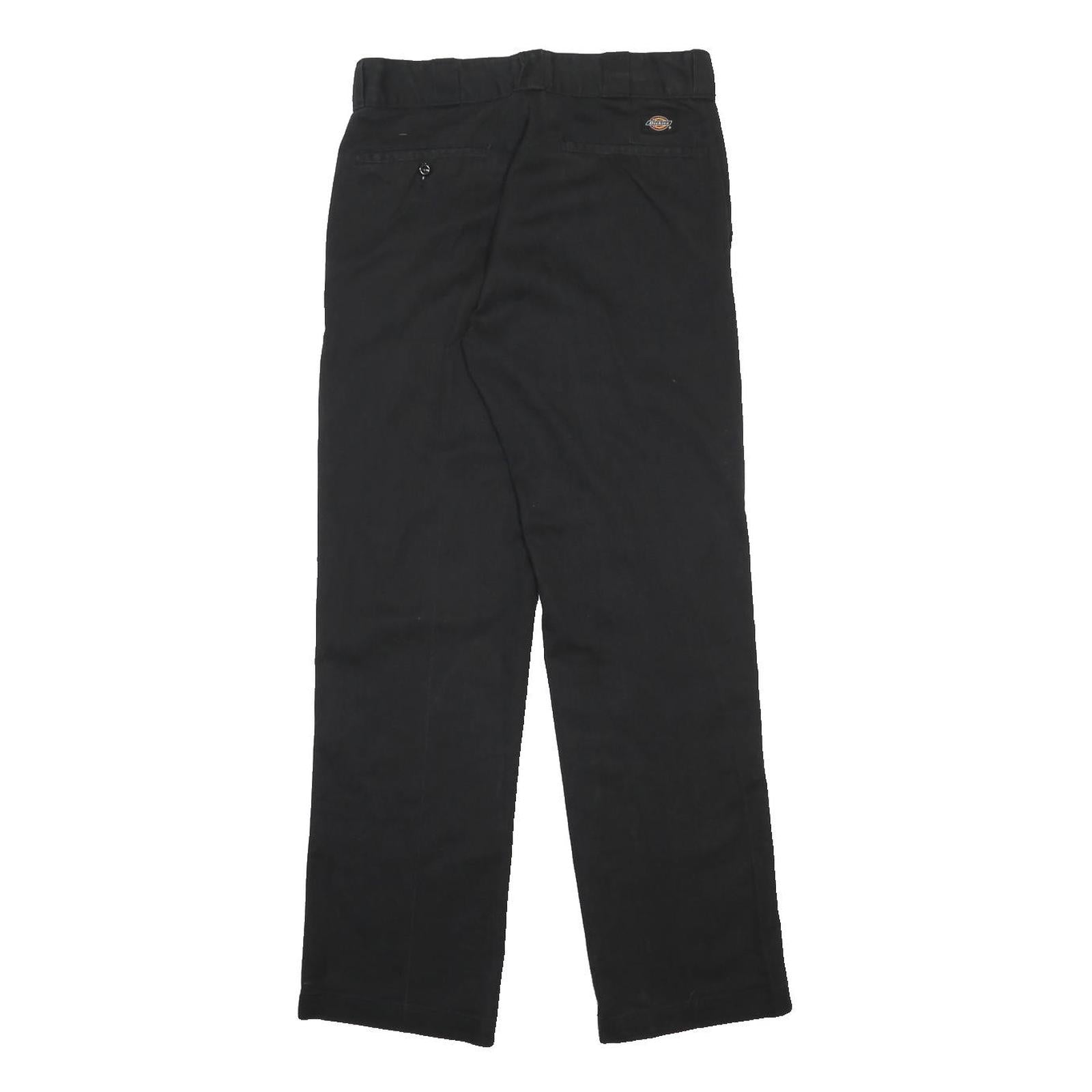 DICKIES Mens Cotton Blend Black Regular Straight Trousers W30 L31 Workwear