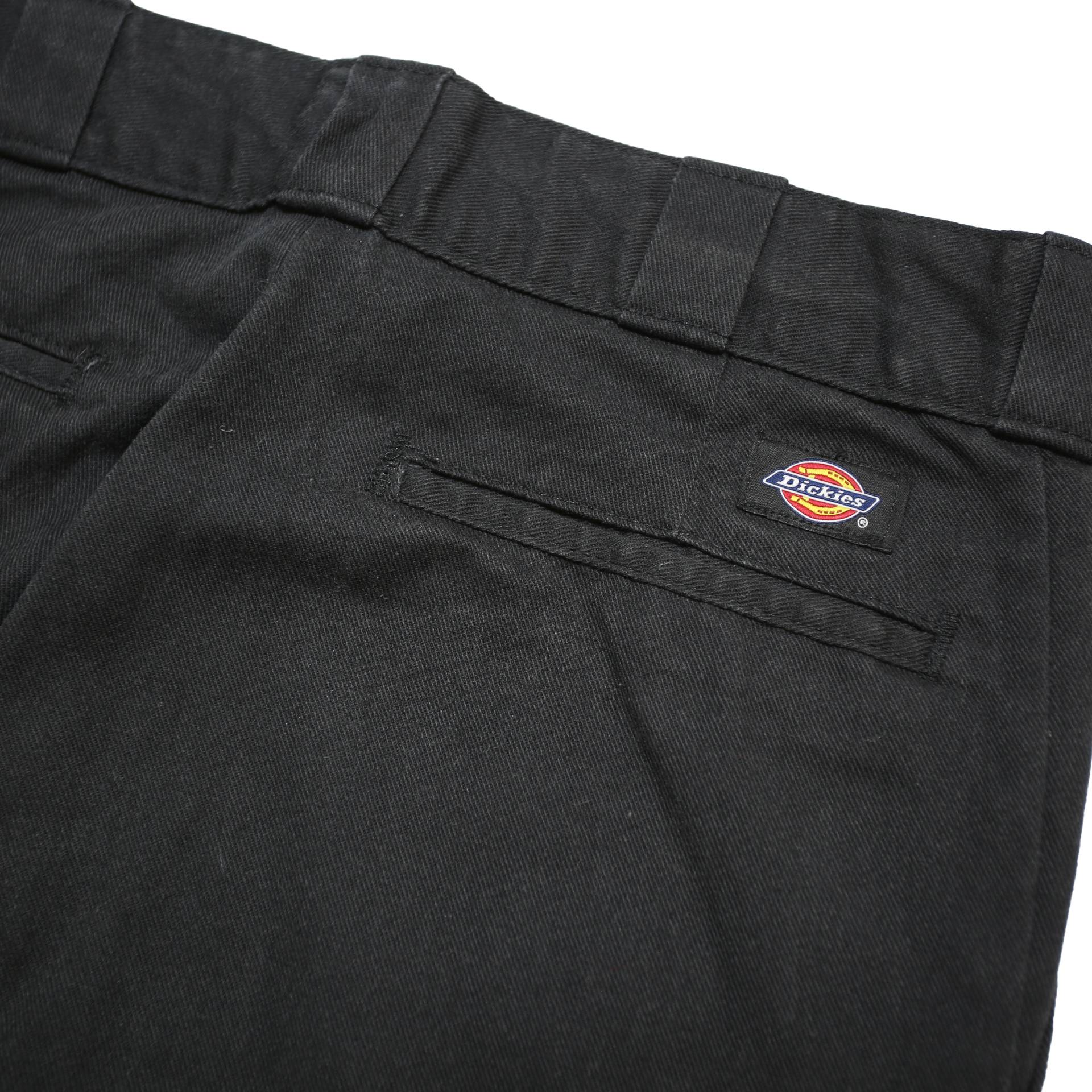 DICKIES Mens Cotton Blend Black Regular Straight Trousers W30 L31 Workwear