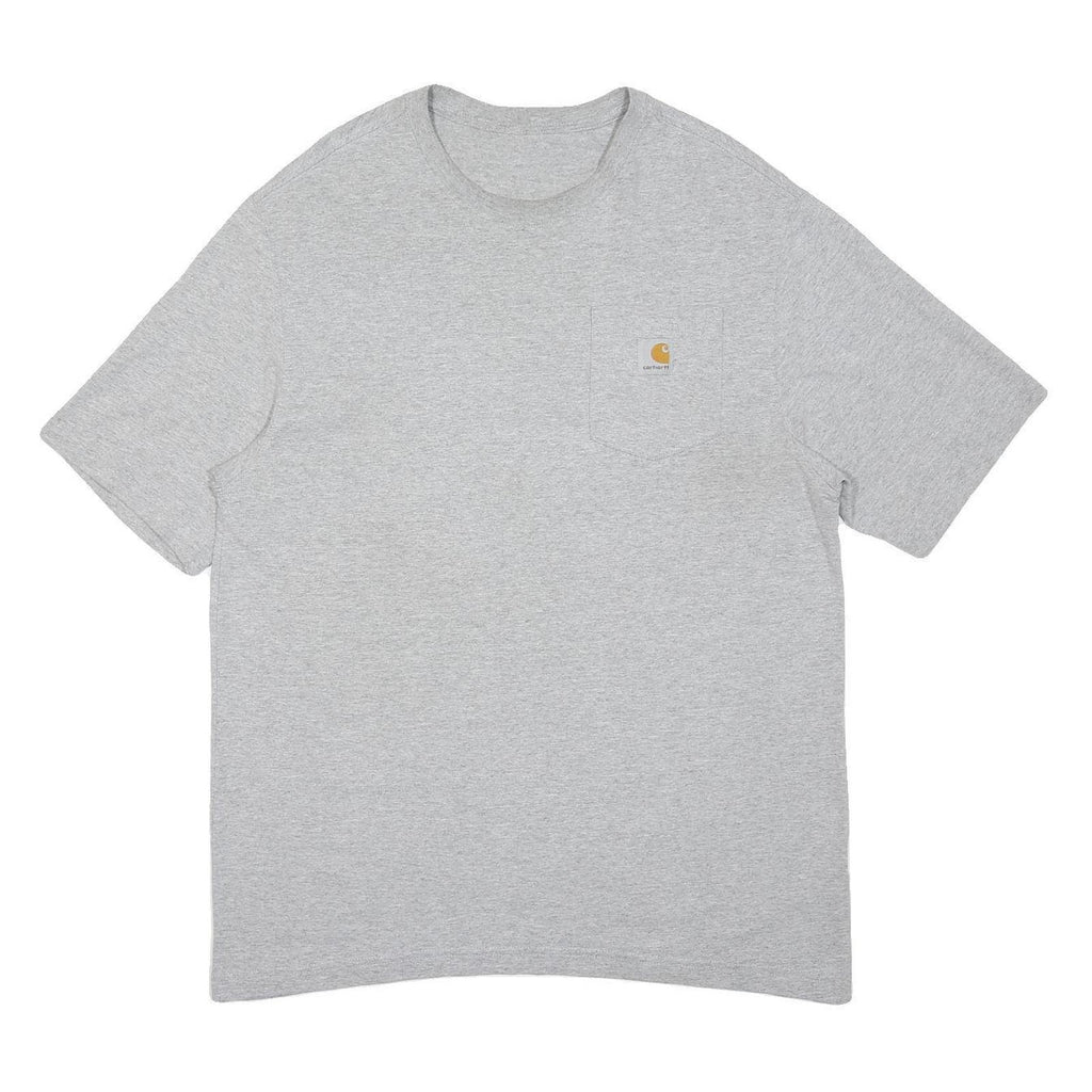 CARHARTT Mens Grey Pocket T-Shirt XL Short Sleeve Crew Neck Cotton Blend Casual