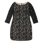 VINCE CAMUTO Womens Black & Nude Lace Day Dress Polyester Blend Three Quarter