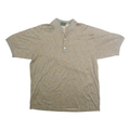 BOBBY JONES Mens Beige Printed Short Sleeve Polo Shirt M Cotton Casual