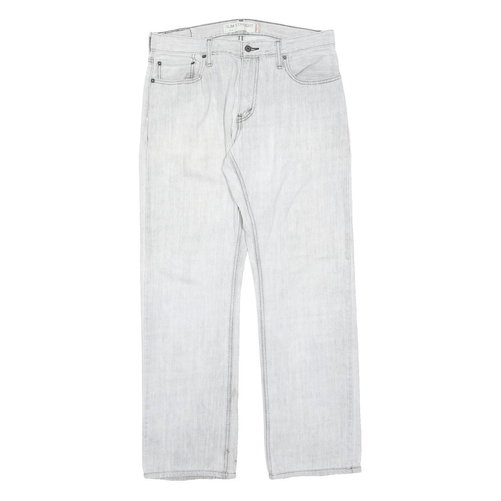 LEVI'S 514 Slim Mens Jeans White Slim Straight Denim Light W34 L30 Stylish