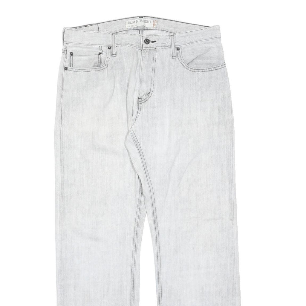 LEVI'S 514 Slim Mens Jeans White Slim Straight Denim Light W34 L30 Stylish