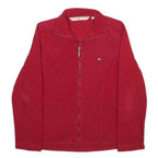 TOMMY HILFIGER Womens Red Fleece Jacket M Polyester Zip Casual Warm Layer