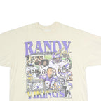 GAME CHANGER Mens Cream Randy Moss Minnesota Vikings Graphic T-Shirt XL Short