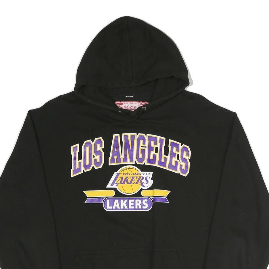 MITCHELL & NESS Mens Black Los Angeles Lakers Hoodie M Printed Cotton Blend