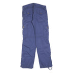 Womens Blue Regular Fit Straight Leg Cotton Blend Trousers W30 L30 Cargo Style