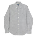 RALPH LAUREN Mens Black & White Checked Shirt XS Classic Button Down Collar Long