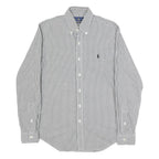 RALPH LAUREN Mens Black & White Checked Shirt XS Classic Button Down Collar Long