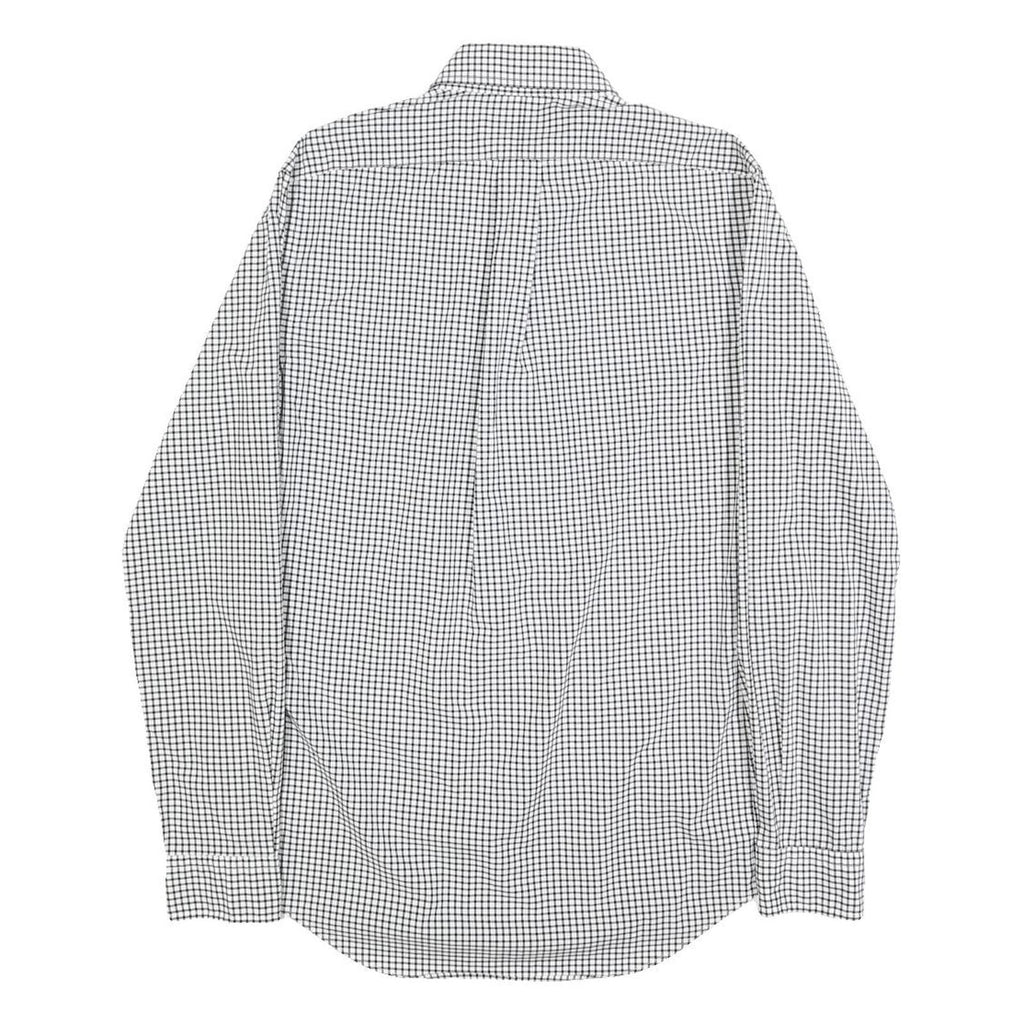RALPH LAUREN Mens Black & White Checked Shirt XS Classic Button Down Collar Long