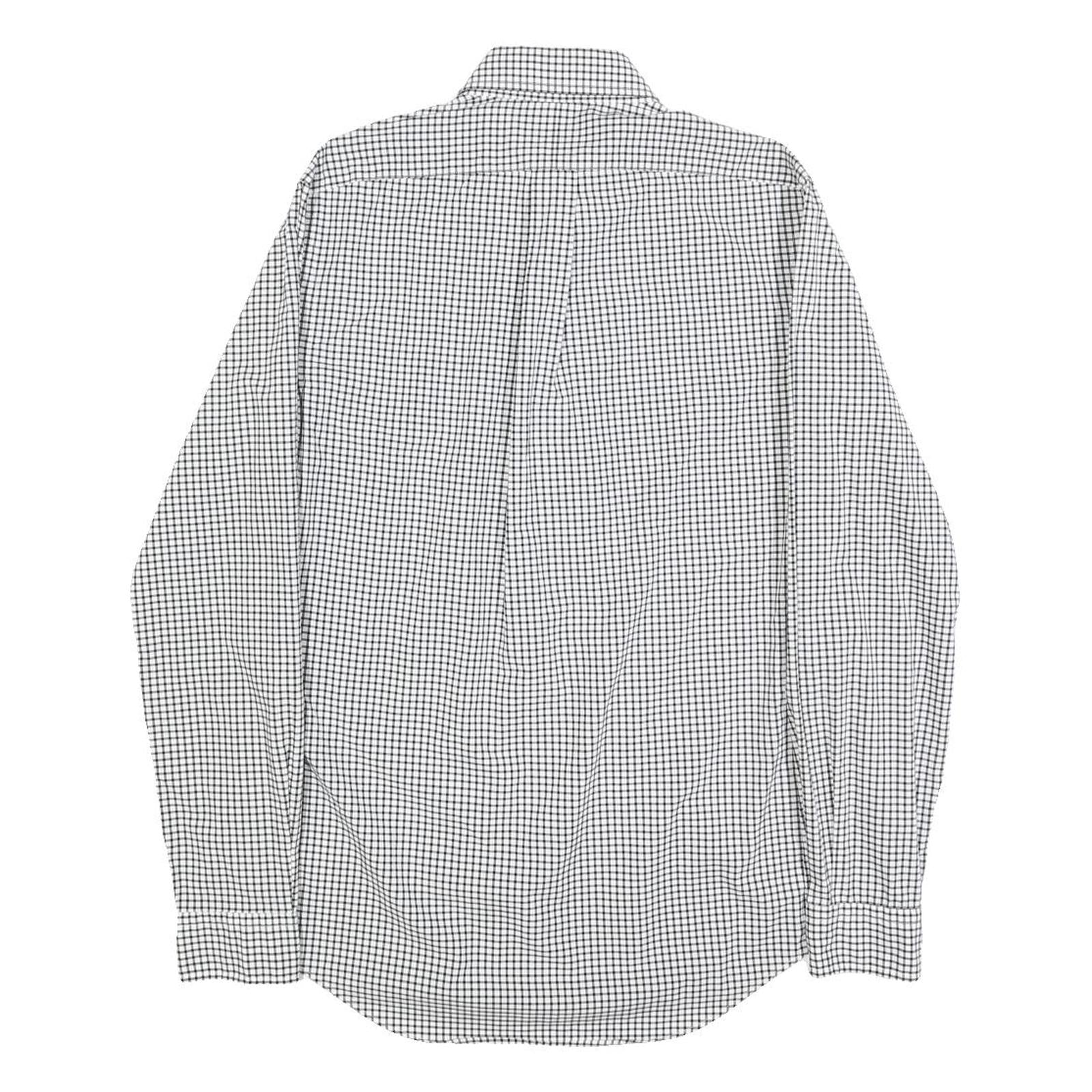RALPH LAUREN Mens Black & White Checked Shirt XS Classic Button Down Collar Long
