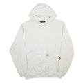 CARHARTT Mens White Hooded Pullover S Cotton Blend Casual Workwear Hoodie