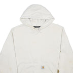 CARHARTT Mens White Hooded Pullover S Cotton Blend Casual Workwear Hoodie