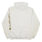 CARHARTT Mens White Hooded Pullover S Cotton Blend Casual Workwear Hoodie