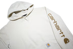 CARHARTT Mens White Hooded Pullover S Cotton Blend Casual Workwear Hoodie
