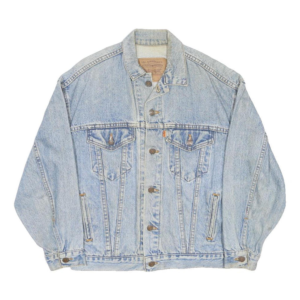 LEVI'S Mens Blue Denim Classic Jacket L Button Closure Vintage Style