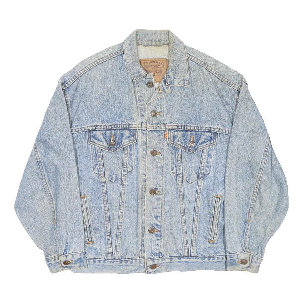LEVI'S Mens Blue Denim Classic Jacket L Button Closure Vintage Style