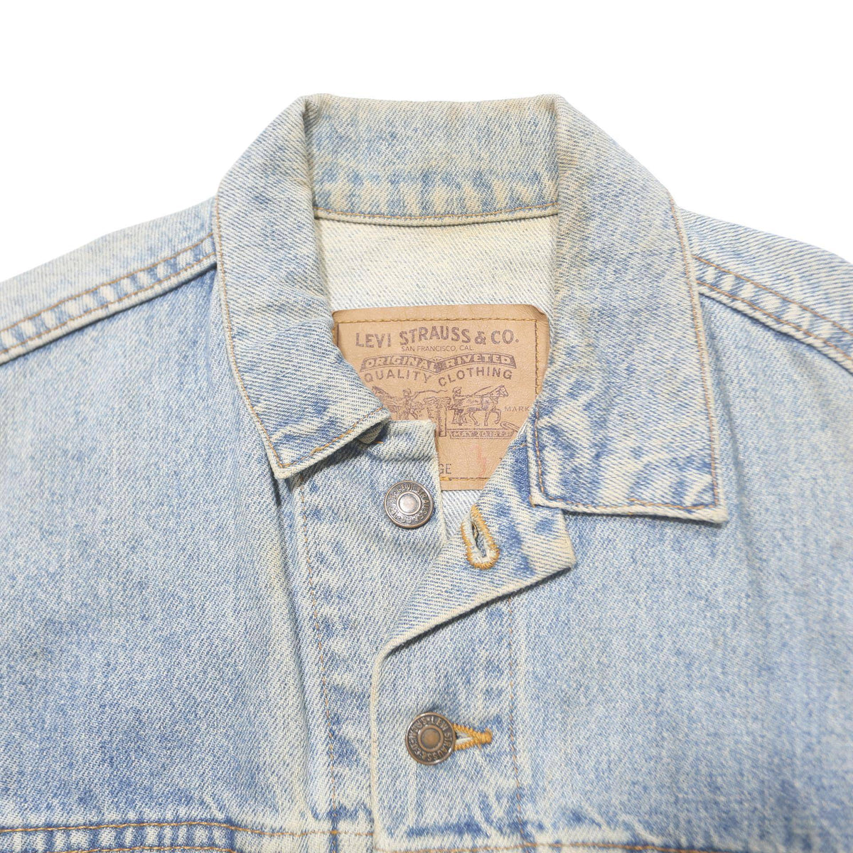 LEVI'S Mens Blue Denim Classic Jacket L Button Closure Vintage Style