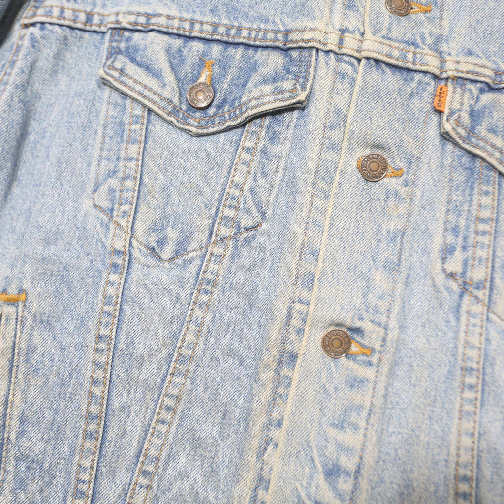 LEVI'S Mens Blue Denim Classic Jacket L Button Closure Vintage Style