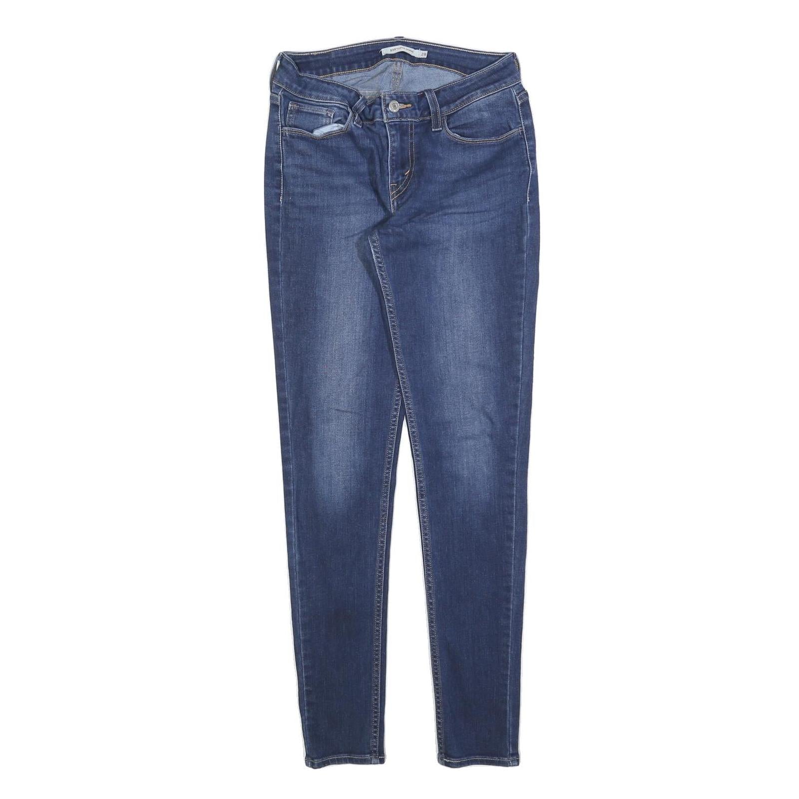 LEVI'S 535 Womens Jeans Blue Slim Skinny Denim Medium W28 L30 Slim Fit Zip