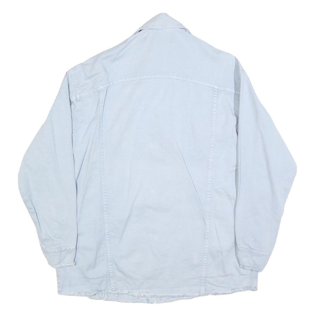 ZARA Womens Light Blue Cotton Denim Jacket XS Button Closure Casual Classic