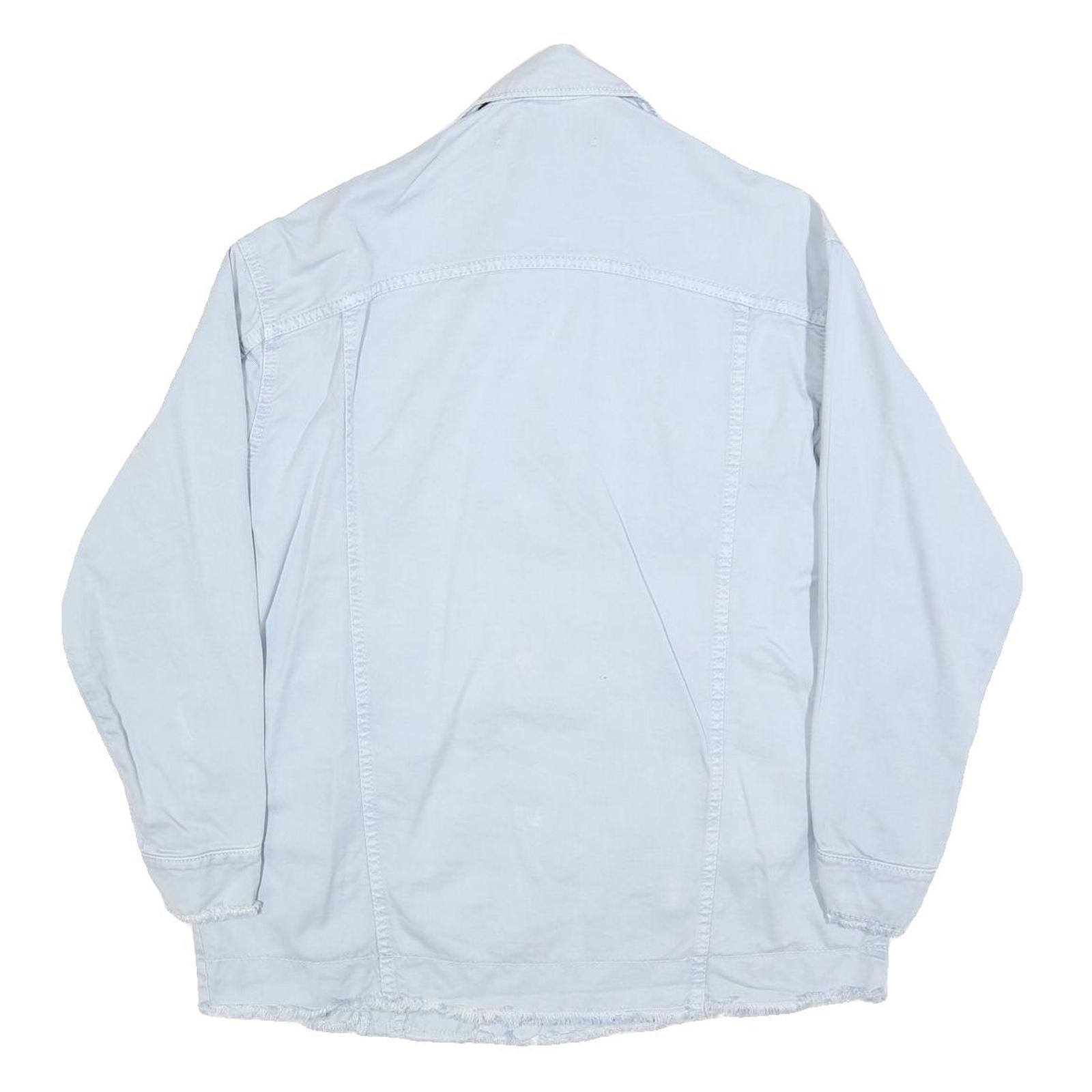 ZARA Womens Light Blue Cotton Denim Jacket XS Button Closure Casual Classic