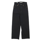 LEVI'S Womens Black Regular Straight Denim W23 L22 Button Cotton Blend Jeans