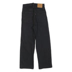 LEVI'S Womens Black Regular Straight Denim W23 L22 Button Cotton Blend Jeans